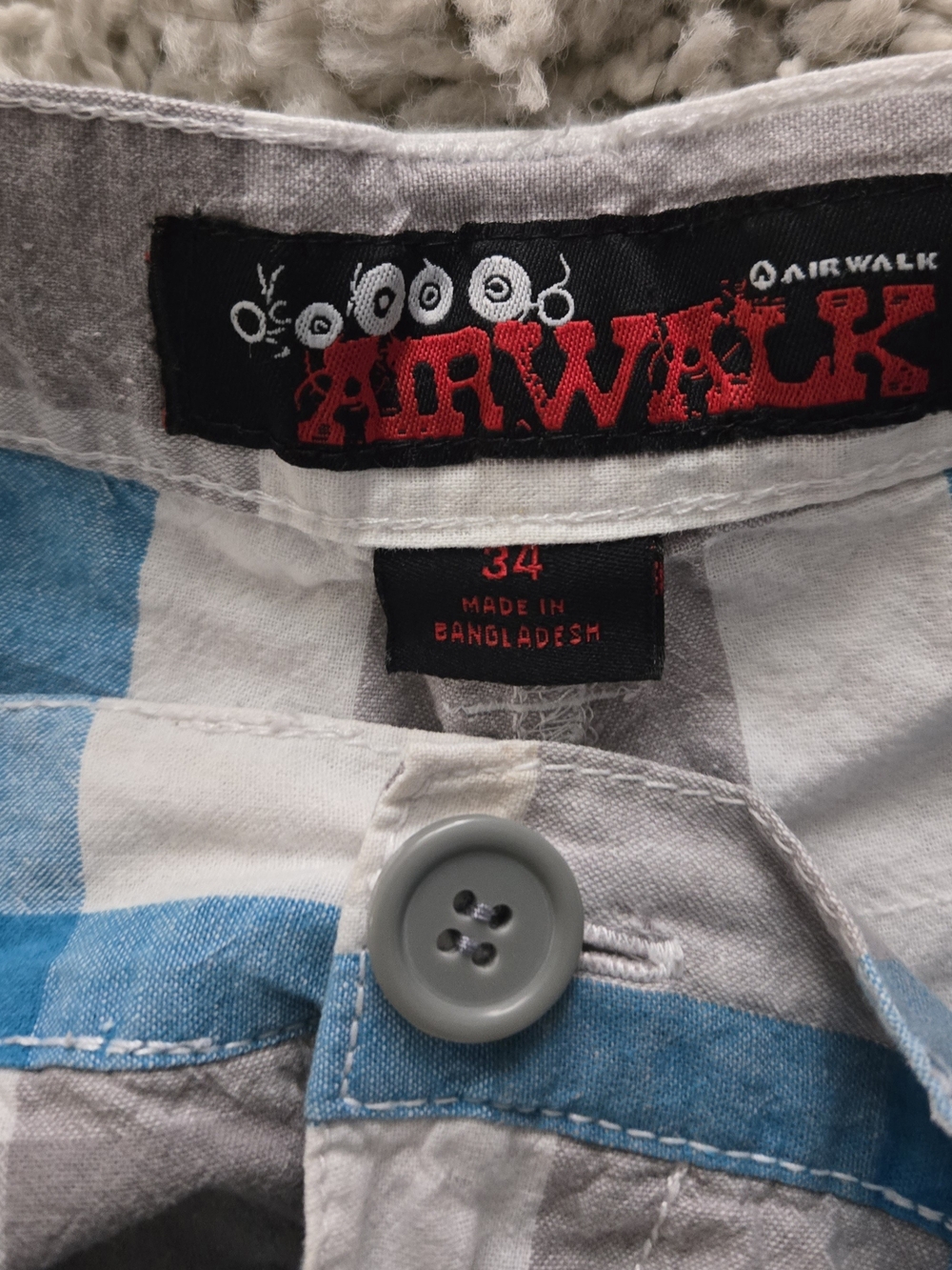 Airwalk Men's Plaid Cargo Shorts - Blue & Gray - Picture 2 of 7